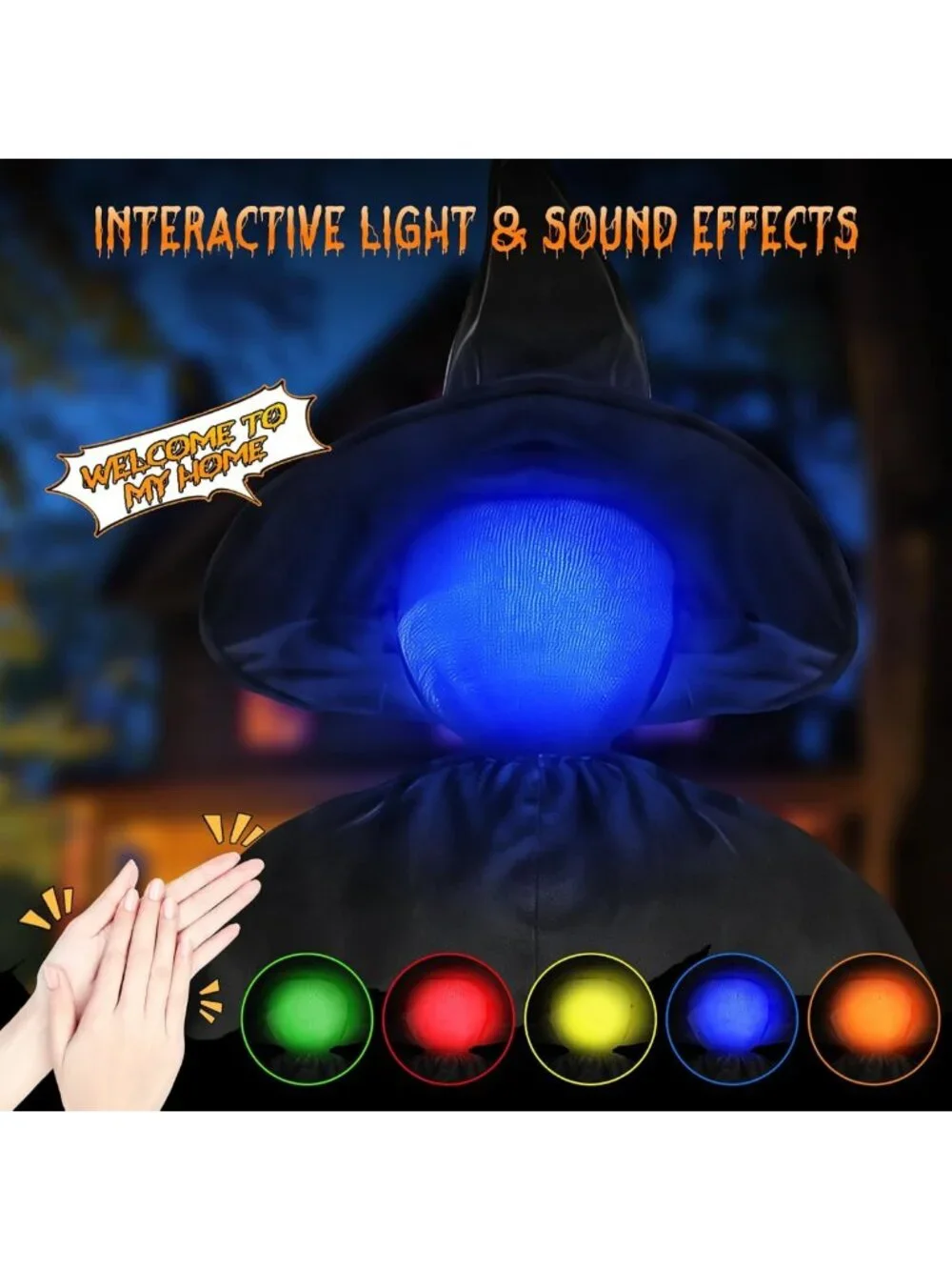 Light Up Witch Hands Halloween Decorations - 5 Pack, Color Changing Outdoor